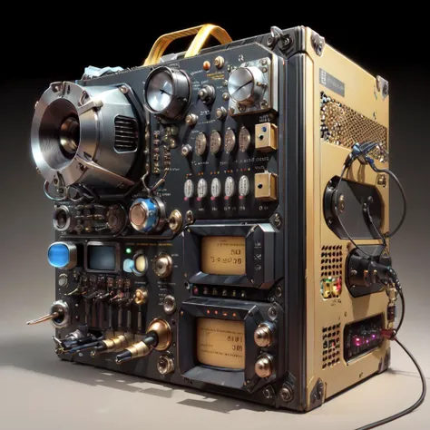<lora:RetroFuturismAI:.9>, RetroFuturismAI complicated device