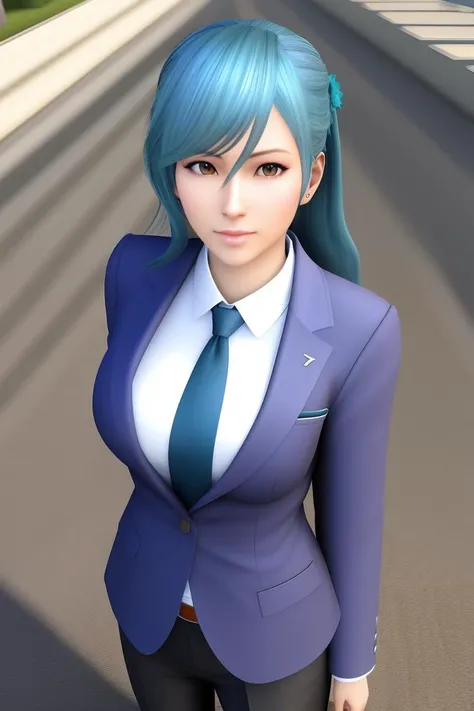 tamaki, beautiful, in suit <lora:doaxvvTamaki_v10:0.65>, 3d render