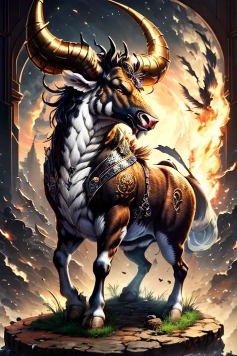 <hypernet:chinesezodiac-assembled:0.8> , realistic, bull, miniature toy, highres, chromium