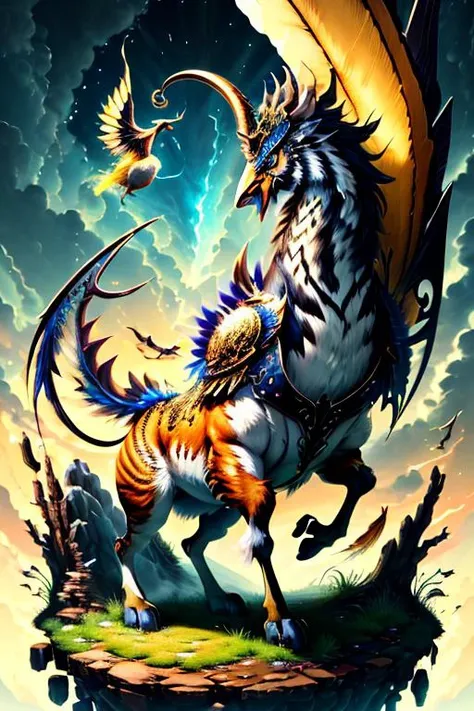 best quality, 8k, photography, canvas, phonix, expand wings, vocano, miniature, <hypernet:chinesezodiac-assembled:1>