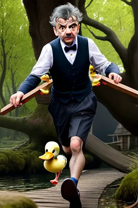 And Rowan Atkinson broke the plank and spread upon it the churned milk of the (duckling tree)