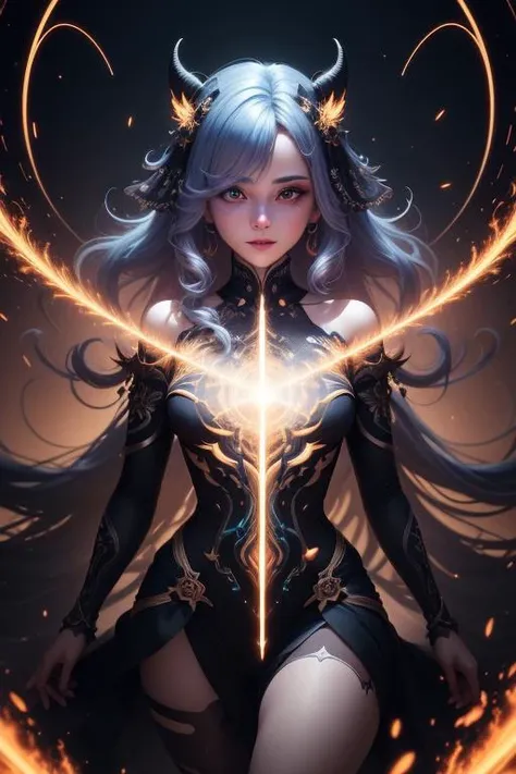 very pretty girl emerged in eternal tera stream of everlasting data flowing through infinite light dispersion flow in the world of chaotic undulation optical illusions, extremely colorful, rgb, celestial outerworld, lut, hdr, dramatic light, digital art, redshift render, raytraced image, behance hd