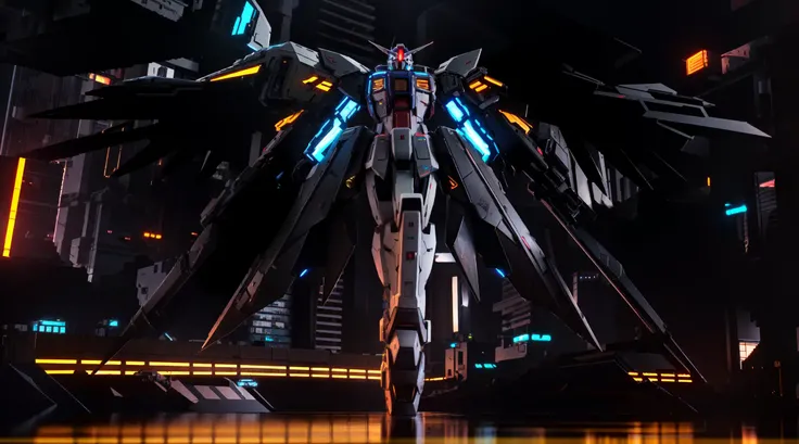 ((masterpiece)),((best quality)),(realistic:1.2), sbpk, cyberpunk, gundam\(rx78\),city, building, city lights, neon lights, (glowing:1.5), (cyberpunk background), (high detial, intricate details, hyper detailed:1.2), (8k uhd), <lora:cyberpunkStyle-000014:0.8> <lora:gundamRX782OutfitStyle_v10:0.5>