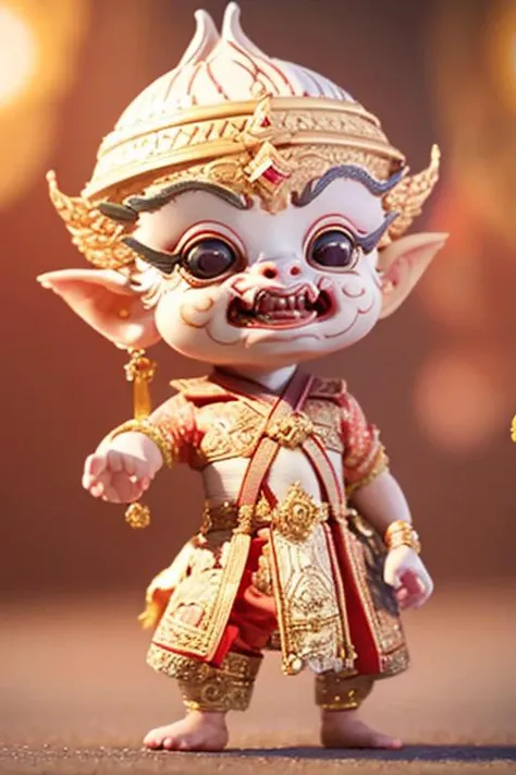 cbzbb ,Sun WuKong ,charachter ,cute, little, beautiful, devian art, trending artstation, digital art, detailed, cute, realistic, humanoide, character, tiny,cinematic sho ,cinematic lights,joe biden,looks disgust <lora:thaiKhonHanuman_v10 (1):1> <lora:blindbox_V1Mix:1>