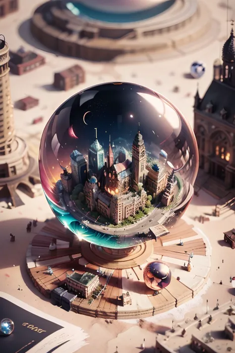 mini\(ttp\), (8k, RAW photo, best quality, masterpiece:1.2), colorful background, clean background, depth of field, city, high building, miniature, landscape, isometric,<lyco:miniatureWorldStyle_v10:0.8> , in Crystal ball,