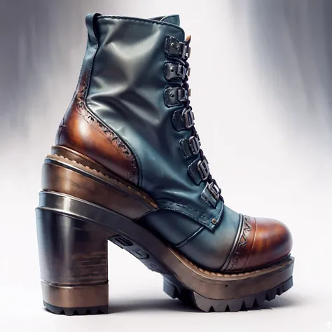 (DemonMawAI:1.2) : high heels, biker boots. product photo, design concept, intricate ; <lora:demonmawai_v10:0.8> ; metal!, latex! ;