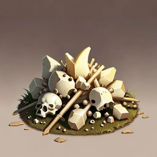 <lora:icon01_:0.5> bone pile, item, fantasy art