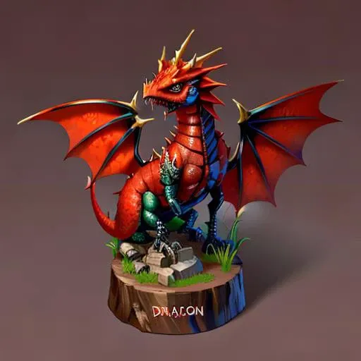 <lora:icon01_:0.85> red dragon, fantasy art