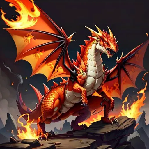 <lora:icon01_:0.7> fire dragon, fantasy art