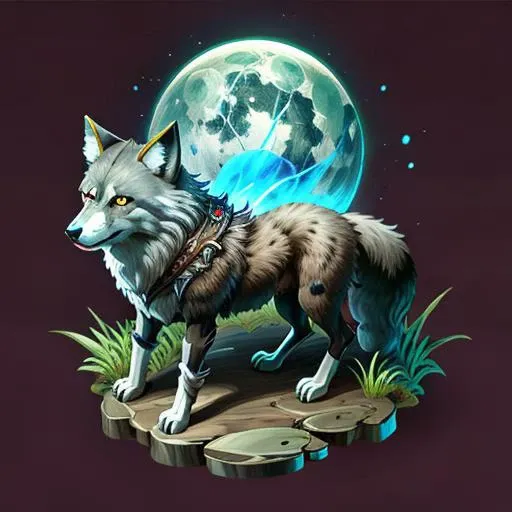 <lora:icon01_:0.85> wolf, item, fantasy art