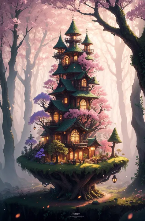 masterpiece, best quality, high quality,extremely detailed CG unity 8k wallpaper, An enchanting and dreamy scene of a fantasy forest, with towering trees, glowing mushrooms, and hidden fairy glens, creating a sense of mystique and enchantment, artstation, digital illustration, intricate, trending, pastel colors, oil paiting, award winning photography, Bokeh, Depth of Field, HDR, bloom, Chromatic Aberration ,Photorealistic,extremely detailed, trending on artstation, trending on CGsociety, Intricate, High Detail, dramatic, art by midjourney