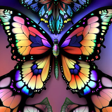 kaleidoscopic butterfly madness, masterpiece, best quality, intricate detail, realistic