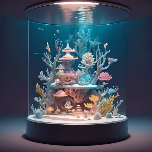 A futuristic underwater research facility with advanced technology, robotic assistants, and a team of scientists studying the mysteries of the deep sea. In the distance, a colossal squid can be seen gliding past the observation window, while schools of bioluminescent fish swim by.,((best quality)), ((masterpiece)), (detailed), (full body:1.2), chibi, Cute, 3D, studio lighting, minimal, Depth of field, dribbble, Behance, quasi-object, 16K, (beautiful detailed face), (beautiful detailed eyes), <lora:blindbox_V1Mix:1>
