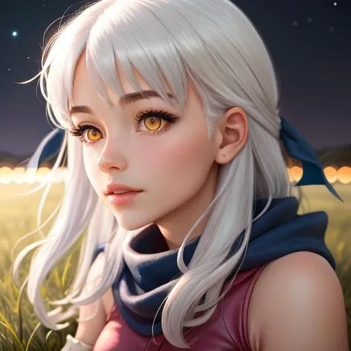 masterpiece,best quality, 1girl,solo,beautiful face, (close up:1.2), black short hair, side profile, nature,backlinghting, bokeh,depth of field,
, masterpiece,best quality,1girl,ultra high detailed face,landscape,fantasy,adventurer, lying on the grass with the night sky in the background, clear yellow eyes, ((white hair)), <lora:fireemblem_micaiah-10:1>, micaiah \(fire emblem\), hair ribbon, sleeveless dress, pantyhose, elbow gloves, jewelry, bracelet, scarf, belt