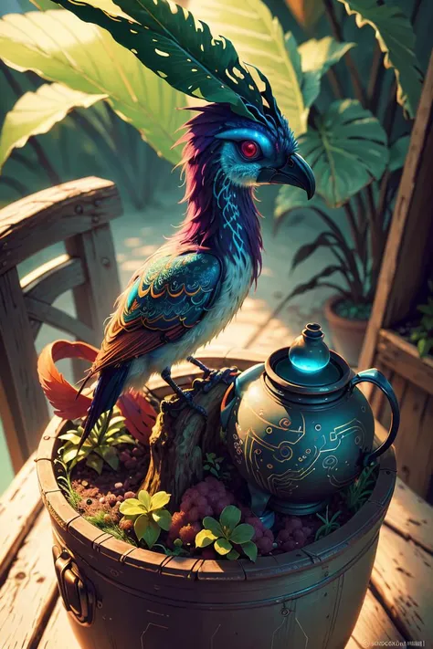 Best quality, masterpiece, ultra high res, (photorealistic:1.4),absurdres,
a fantasy False Bird of Paradise blossom in the pot,
CircuitBoardAI, <lora:CircuitBoardAI:0.9>