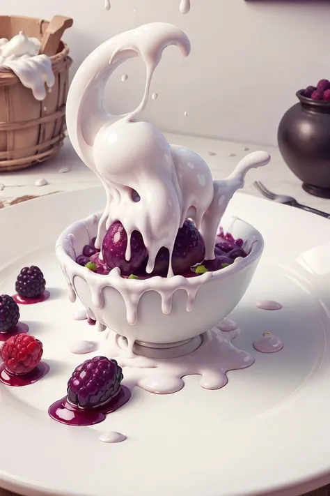 Best quality, masterpiece, ultra high res, (photorealistic:1.4),absurdres,
black raspberry in a plate, colored beans,
WhiteSlimeAI, <lora:WhiteSlimeAI:0.9>