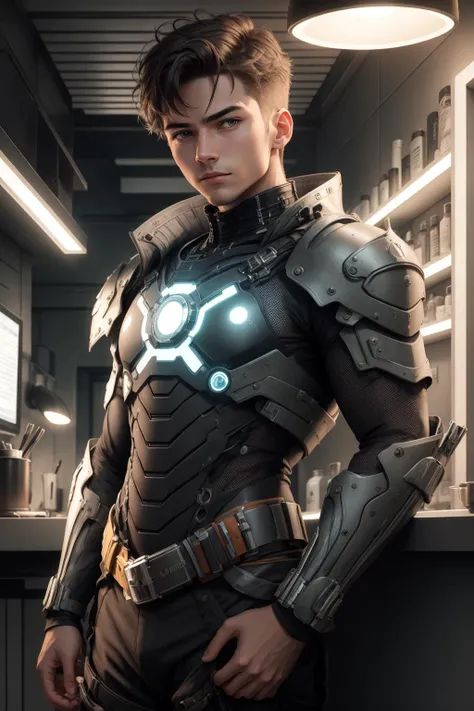 masterpiece, best quality,1boy,armorsuit , looking at viewer,<lora:ArmorSuit_v1:0.7:ALLOUT> <lora:CircuitBoardAI:1:ALLIN> CircuitBoardAI,