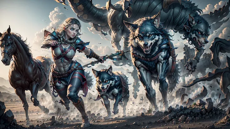 Princess Zelda try to ride one horse and run out off the wolves, But she pulled too hard and broke the reins.
<lora:princessZeldaLora_v1:0.4>,<lora:attackingConcept_18:1>,nova,1girl,solo,princess,elf ears,weapon,holding weapon,attack pose,killing,
landscape,field,wolf running,huge monster,goblin,orc,at arm,
true-to-life visuals, captivating beauty,dramatic contrasts,gentle illumination, delicate warmth, soft light,