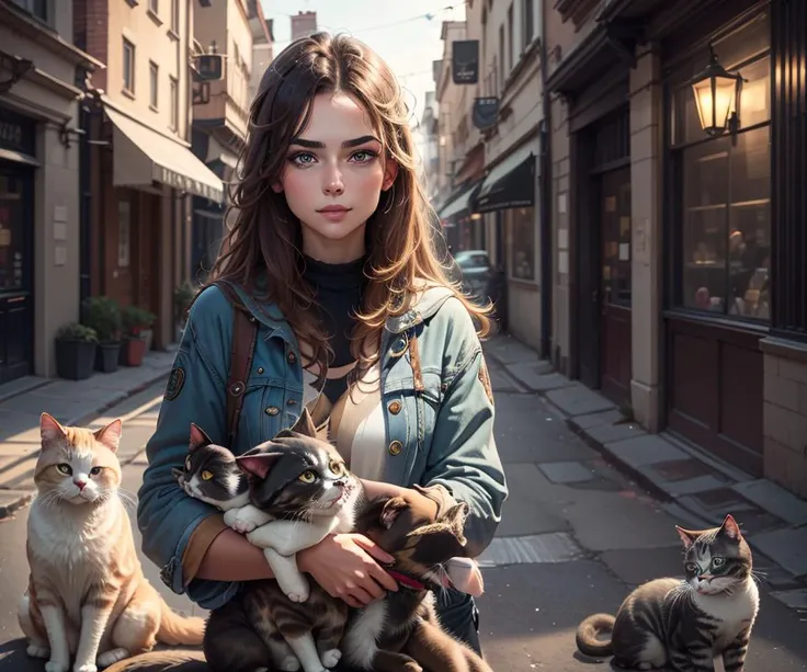 from before,street,nova,solo,1girl,1dog,cats,[girl:10]:[dog:40]:[cats:50],
masterpiece,8k,highres,highest texture,better face,