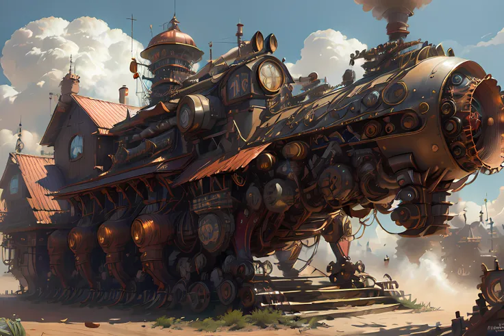 Best quality, masterpiece, ultra high res, (photorealistic:1.4), absurdres, (a best long shot photo of a mechanical girl), (koh_amberheard:0.8) ,fantasy scifi creature, hyper realistic, steampunk, intricate design, insanely detailed, fine details, SteamPunkAI,
