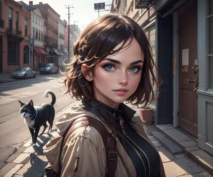 from before,street,nova,solo,1girl,1dog,cats,[girl:10]:[dog:40]:[cats:50],
masterpiece,8k,highres,highest texture,better face,