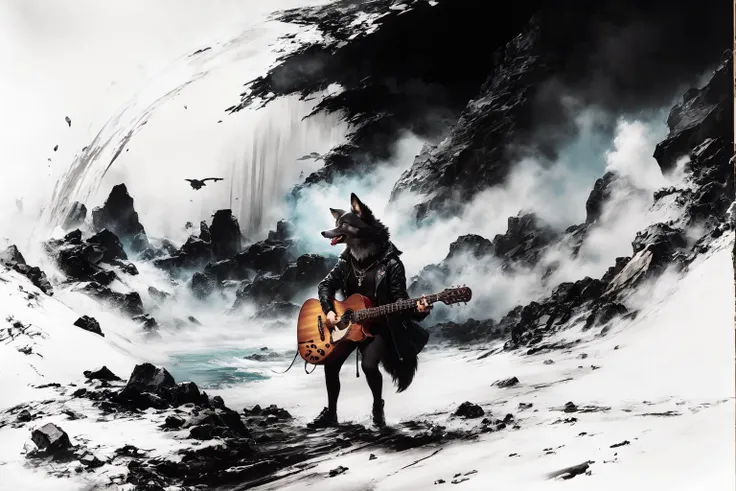 black wolf shout oneself hoarse Singing, zootopia, rock and roll, sunglasses, rocker outfit, dynamic pose, stage, light,
<lora:LowRA:0.8>