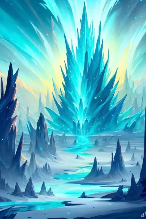 <lora:icestyle_model:0.8> icestyle mystical and epic landscape, featuring a fantastical and surreal world of floating islands, giant trees, and mythical creatures, that transport the viewer to a world of imagination and wonder, artstation, digital art, intricate, trending, bright colors