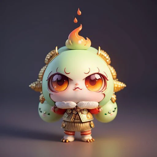 ((Best Quality)), ((masterpiece)), ((realistic)) , <lora:Colorfulslimegirl:1>, fire_spirit, melting_heart, bigbadejo alien_monster,,<lora:blindbox_v1_mix:1>, full body, chibi, masterpiece