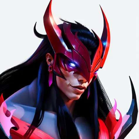 Highly detailed, High Quality, Masterpiece, beautiful, Pog, <lora:Pog:1>, solo, 1boy, Yone(Azakana), half-Demon, topless male, Demon mask, <lora:Yone_v1-12:0.7>