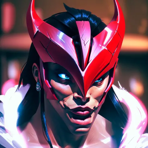 Highly detailed, High Quality, Masterpiece, beautiful, Pog, <lora:Pog:1.1>, solo, 1boy, Yone(Azakana), half-Demon, topless male, Demon mask, <lora:Yone_v1-12:0.7>