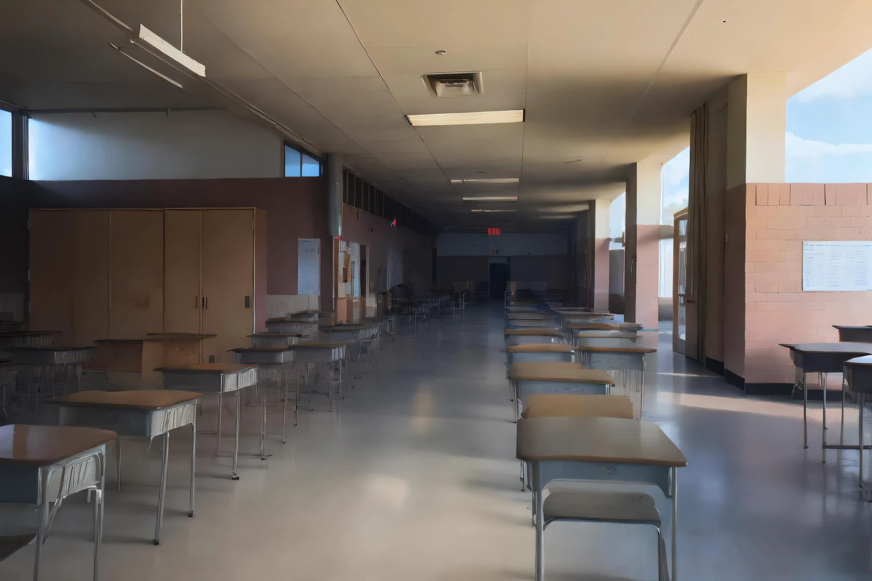 masterpiece, 4k, landscape, no humans, found footage, Security footage, backroom, liminal space, <lora:D1s-Backroom:1>, level-190, School Detention,
, Cowboy shot, <lora:chromatic aberration v2.04g:0.4>