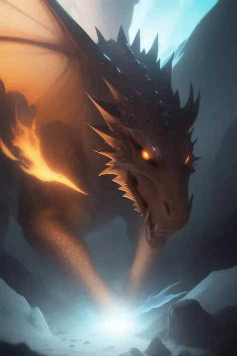 Photorealistic, masterpiece, fine-tuned details, highly detailed dynamic lighting, realism pushed to extreme, admist a shade of orange and black,ice and fire,a mage woman and dragon practising spellcasting , sunny afternoon, sheer and lace robe, very detailled background, variety of flower in background, glowing magical effects, epic scene, realism pushed to extreme,fine-tuned details, highly detailed dynamic lightin, deep shadow, glowing, raining, amazing depth, intricately detailed, bokeh, perfect balanced, deep fine borders