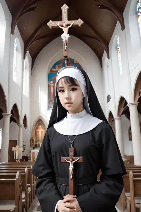 Masterpiece, best quality, 1girl,
<lora:kwFemaleBeta92_SDXL_v1:1>, waifu,
nun,church,cross,bible