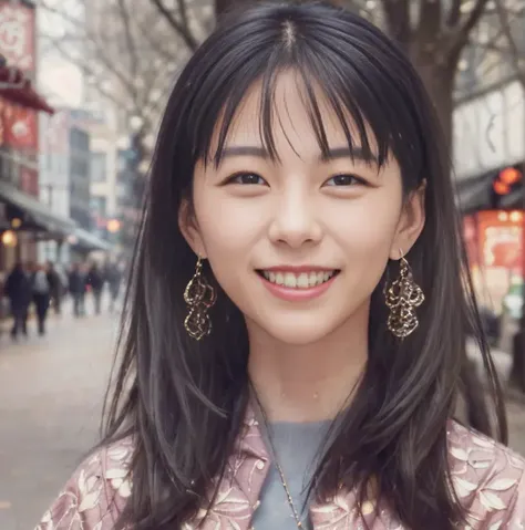 ultra realistic 8k cg, masterpiece, ((ultra detailed background, delicate pattern, intricate detail)),
FEMININE,((PERFECT FACE)),(sexy look),(INTRICATE),
depth of field, ((hard focus)), symmetrical,
On a chilly autumn afternoon,a beautiful 25 yo woman wearing Light jacket with one-peice dress and carrying a tote bag walks on a sidewalk of busy urban boulevard, lined with trees and lots high-end shops,
(slim),((grin)),huge smile,long black hair,shy,(delighted:1),shopping bags ,ear rings,look at viewer,
highly detail face, real human skin,
detailed background,
<lora:shuchuanV17:0.9>
