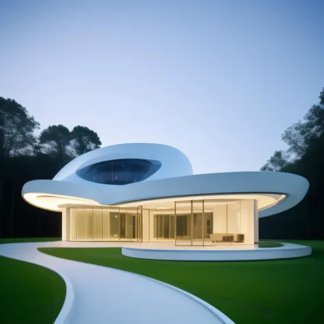 A beautiful futuristic home