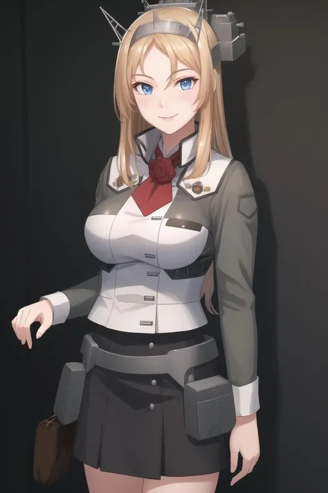 masterpiece, best quality, CG, wallpaper, HDR, high quality, high-definition, extremely detailed, nelsondef, military uniform, looking at viewer, smile