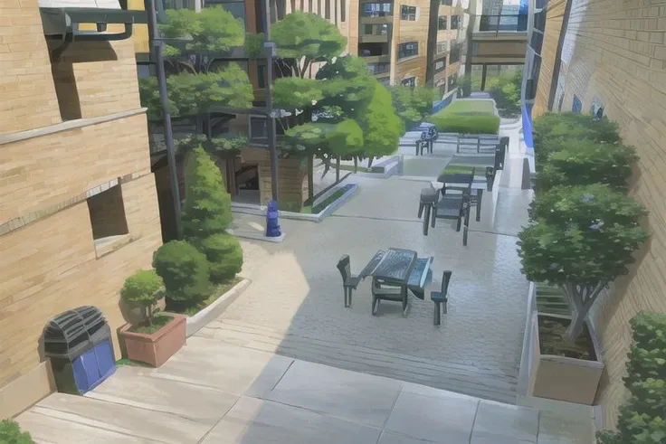 (Best quality, absurdres, high quality, high detail, 8k), (anime screencap), (no humans), Pokemovies,
Brookhaven, Courtyard, Toronto