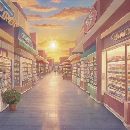 day, sparkles, sun, sunset, store, inside, mall,