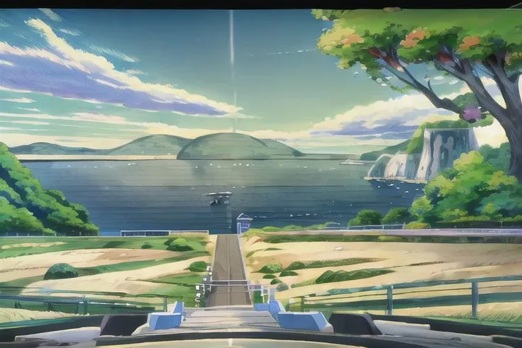 (Best quality, absurdres, high quality, high detail, 8k), (anime screencap), (no humans), Pokemovies,
scenicroad, coastline, hills, cliffs