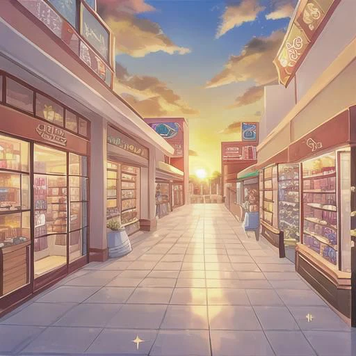 day, sparkles, sun, sunset, store, inside, mall,
