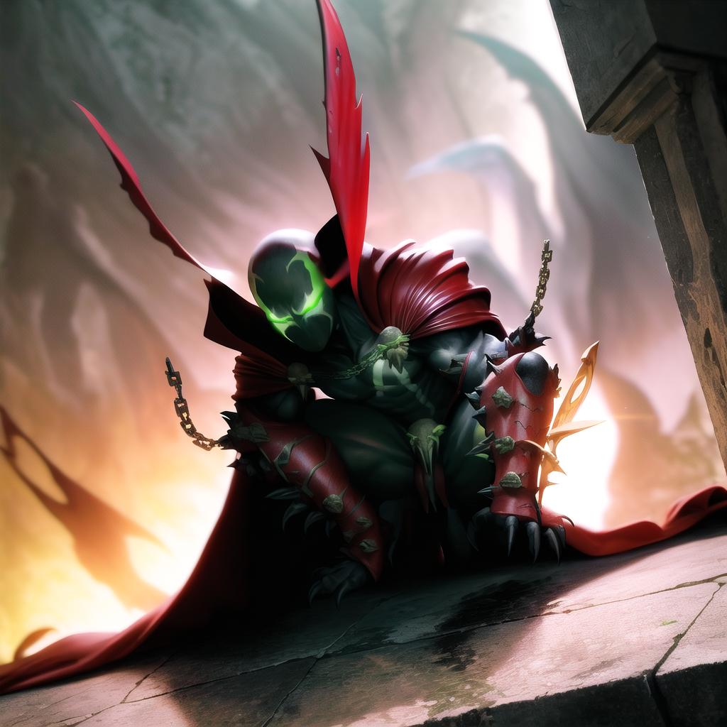 A close up of a person sitting on a ledge with a sword - SeaArt AI