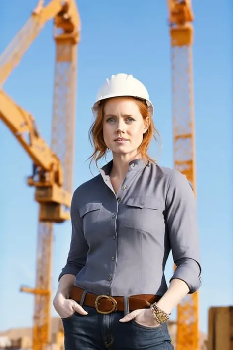 modelshoot style amy adams at the construction site