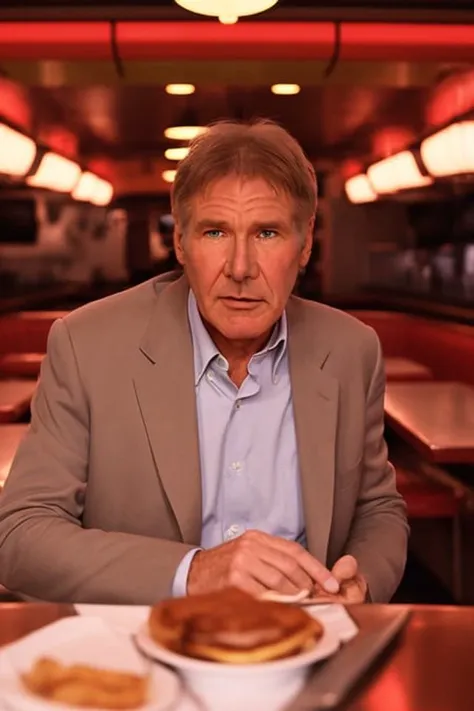 modelshoot style harrison ford at the classic diner