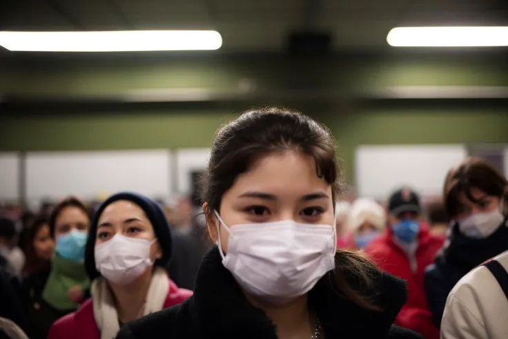 masterpiece, best quality, indoors,crowd,1girl,face mask,background blurry, blurry
<lora:the_pulitzer_prizes:0.7>