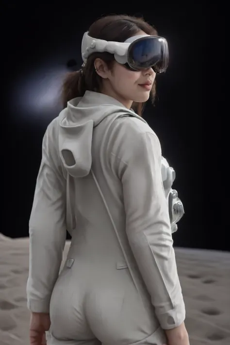 (space suit:1.5), ultra high res, 18yo girl, (Apple_Vision_Pro), <lora:Apple_Vision_Pro:0.8>,4k ,hd ,((outside a wasteland space)), (best quality, masterpiece:1.2), (((Looking back over the shoulder)))