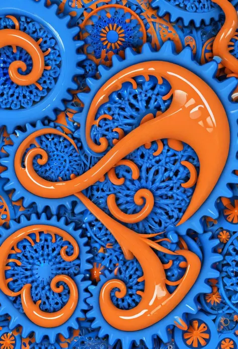 Rococopunk in blue and orange. By Dreamer