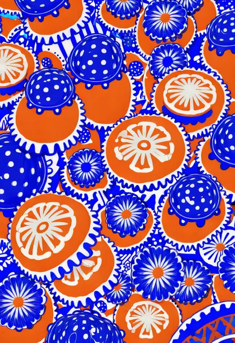 Rococopunk in blue and orange. By Dreamer