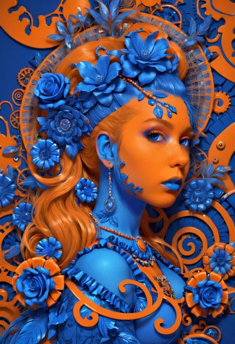 Rococopunk in blue and orange. By Dreamer