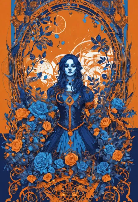 Rococopunk in blue and orange. By Dreamer