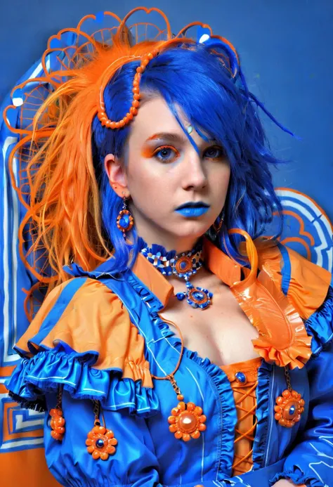 Rococopunk in blue and orange. By Dreamer